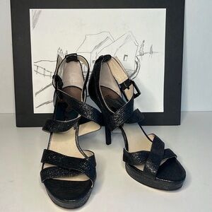 Michael Kors Avie Platform Heels Sandals Black Women's Size 7M